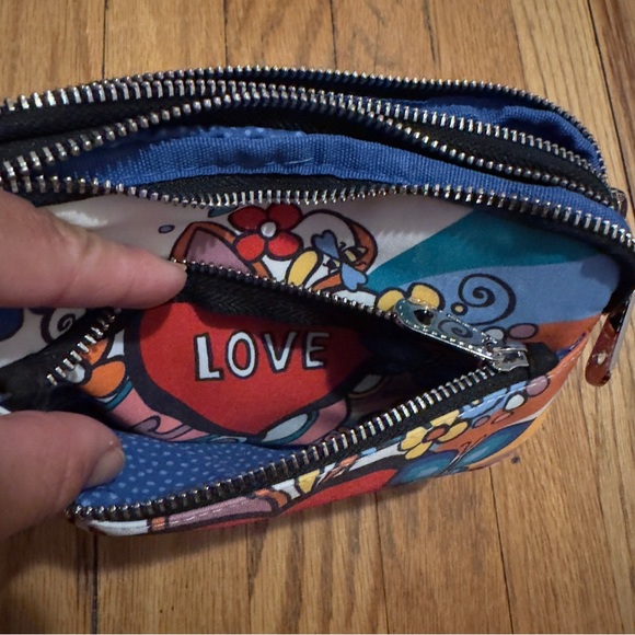 NWOT Brighton Power Of Love Crossbody Bag Colorful Art 70s Flowers Heart - Picture 6 of 11